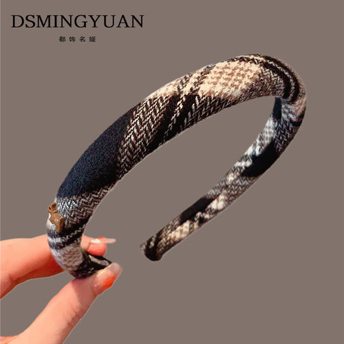 洋气的格纹~秋冬高颅顶法式头箍