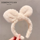 高颅顶兔耳朵发卡可爱洗脸发箍女发饰2025年网红新款 发捆头箍头饰