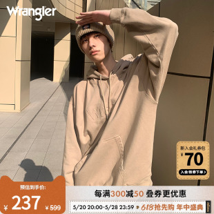 Wrangler威格无性别男女情侣款 卫衣 复古潮流宽松百搭连帽长袖 美式