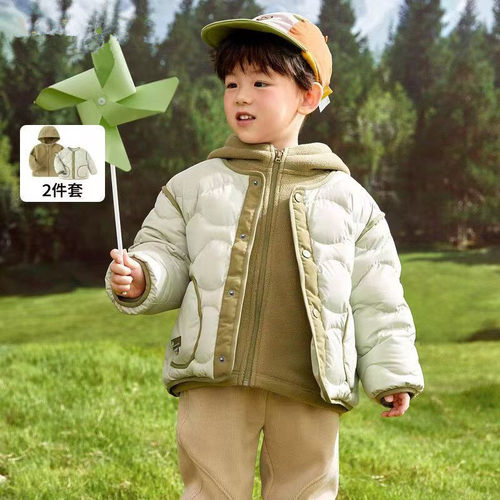 儿童羽绒服摇粒绒里件两件套