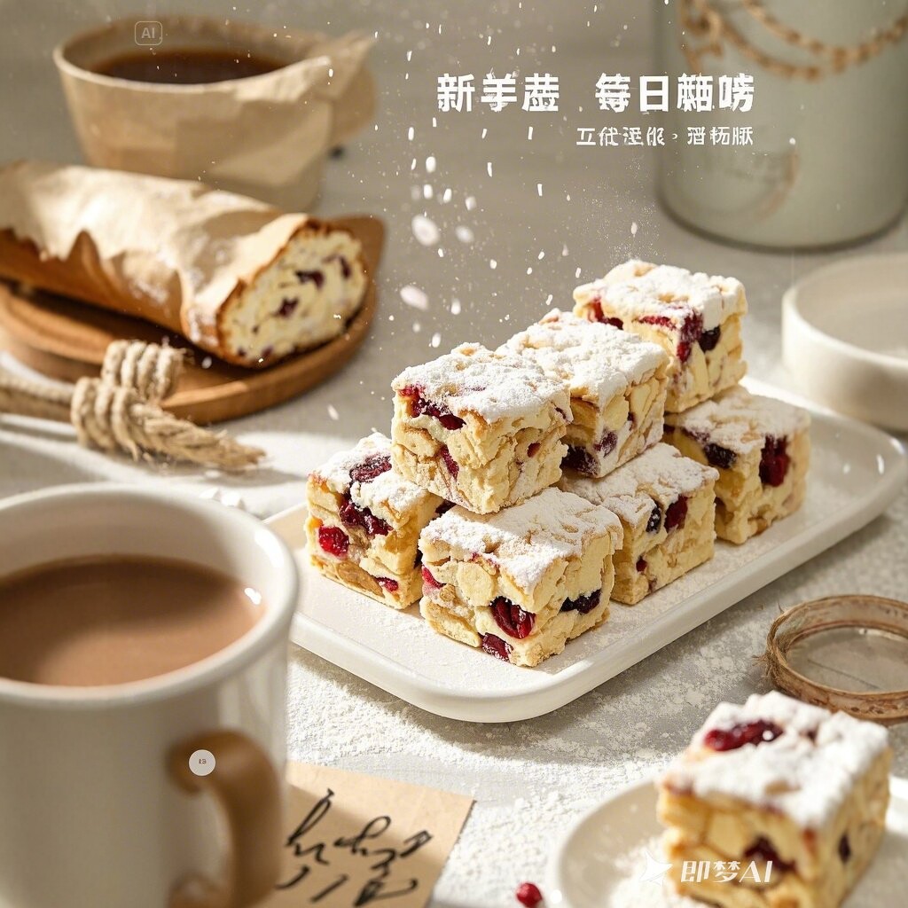 网红纯手工无添加蔓越莓多口味雪花酥