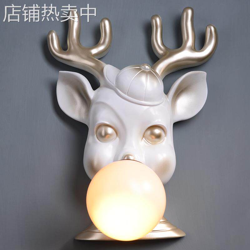 北欧式招财动物壁灯 客厅电视背景墙床头灯酒店客房动物装饰壁灯