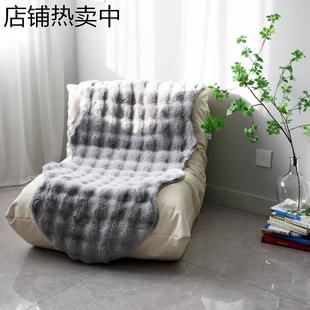 现代轻奢短毛绒坐垫毛毛虫懒人沙发垫盖布椅子垫靠背一体加厚保暖