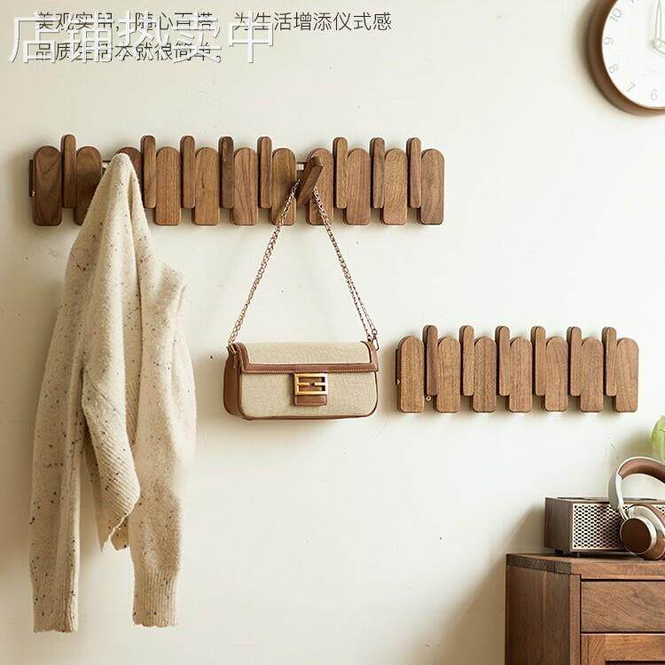 钢琴键挂衣架墙上壁挂实木挂衣钩入户门玄关衣帽架衣服挂钩免打孔