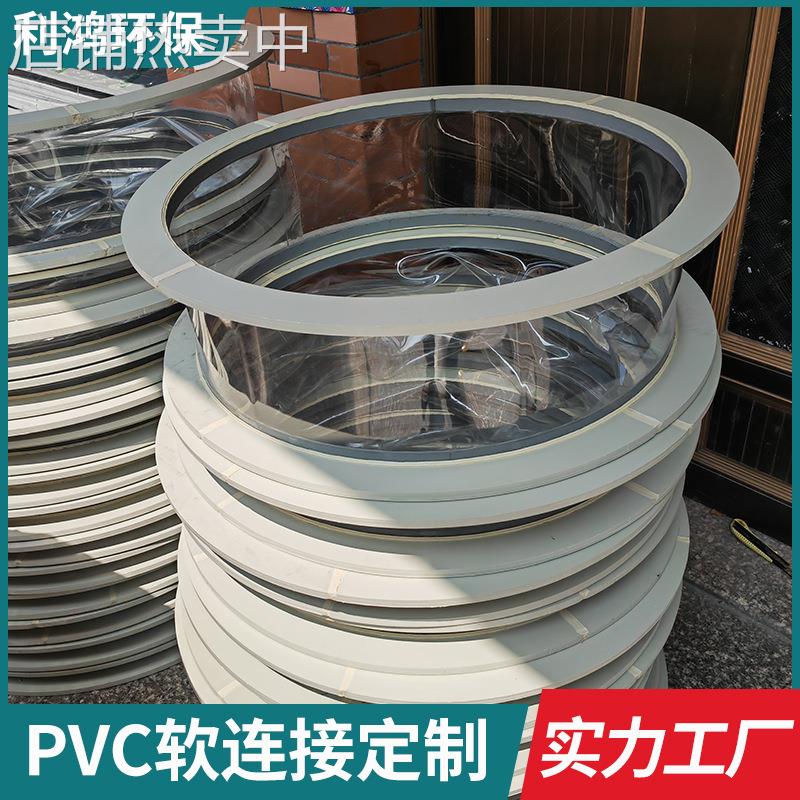 耐高温PVC软连接风机进出口排烟通风管道伸缩PVC软接头柔性连接