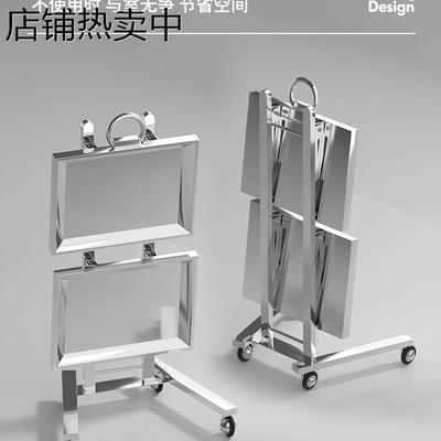 不锈钢理发小推车美容美发店杠车网红发廊工具剪发折叠专用烫染车
