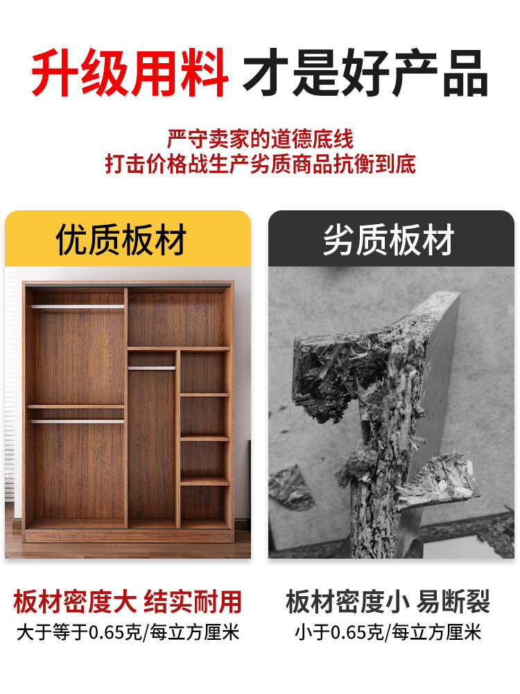 衣柜家用卧室木质推拉门儿童衣橱出租房屋用经济型简易柜子小新品