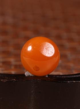 11mm天然新疆和田玉黄沁籽料珠子