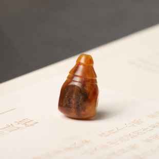 13mm新疆和田玉籽料黄沁手串三通黄玉籽玉苏工手链红皮珠子