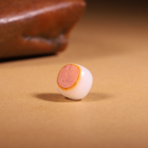 涵玉舍和田玉籽料红皮老型单珠