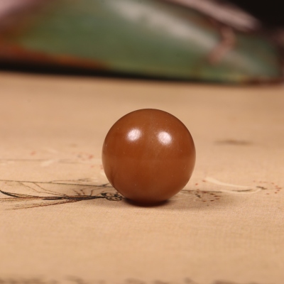 新疆和田玉籽料糖玉圆珠单珠手串