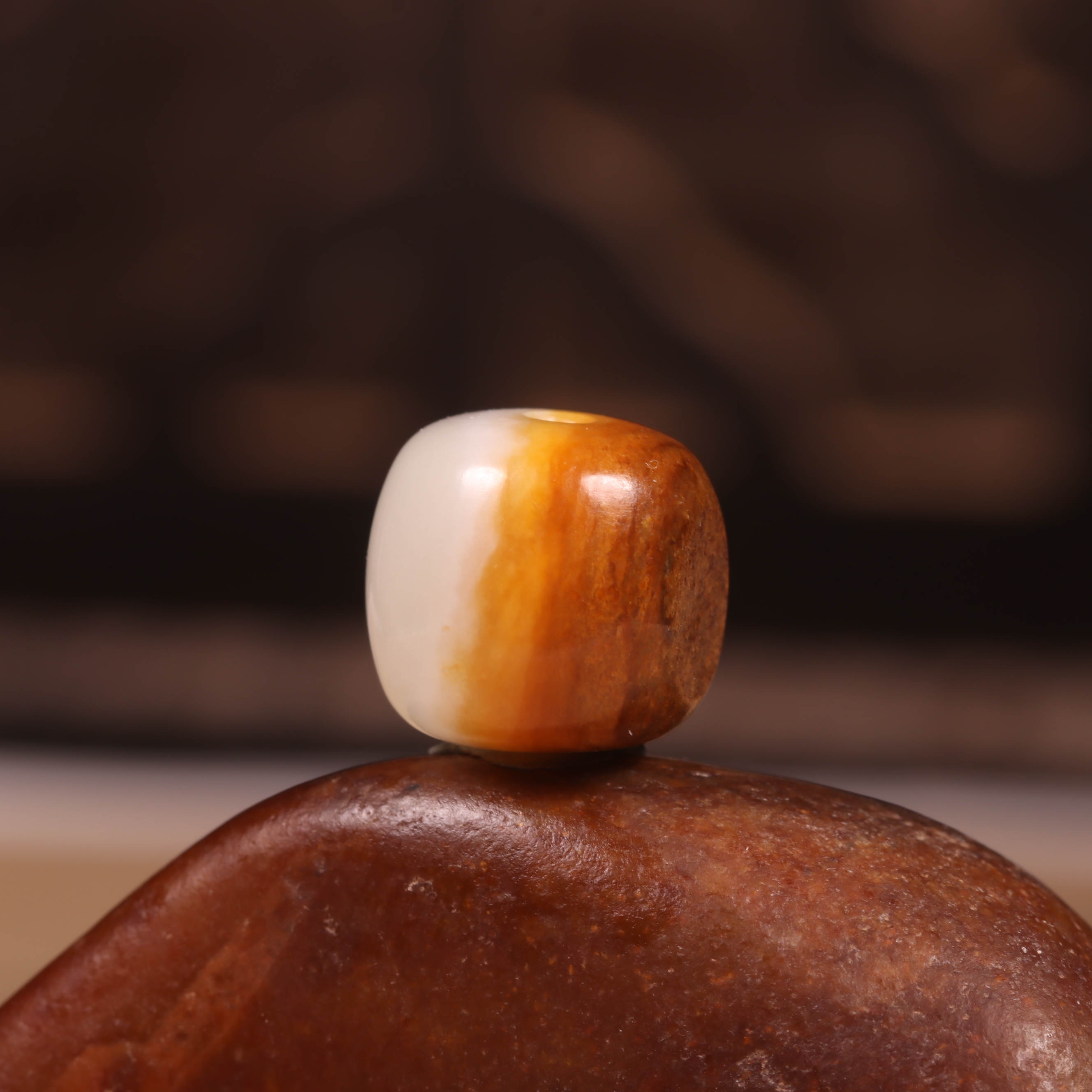 和田玉籽料老型珠手串文玩手串