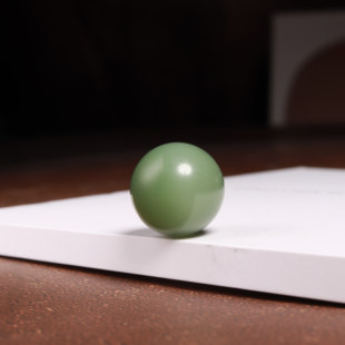 15mm天然新疆和田玉碧玉猫眼单珠籽玉散珠粉青珠子手串配珠锁骨珠