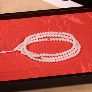 4mm正宗108新疆和田玉籽料手串项链挂件多宝手串手持顶珠配珠