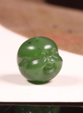 碧玉单珠手串佛头配珠