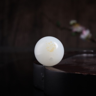 20mm天然新疆和田玉白玉圆珠锁骨珠籽料单珠籽玉散珠珠子手串配珠