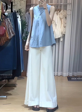 今年流行的白色宽松大阔腿裤牛仔裤女美式高腰垂感显瘦A版直筒裤