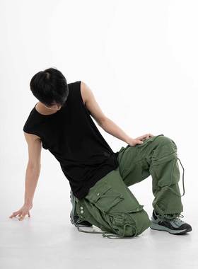 ProMaster2023新款潮牌设计感复古多口袋宽松工装裤阔脚休闲长裤