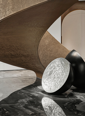 创意石头折射落地艺术装置摆件售楼处酒店大堂创意空间装饰品定制