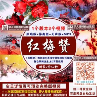 《红梅赞》舞台演出表演背景视频红色爱国舞台歌舞演出背景视频
