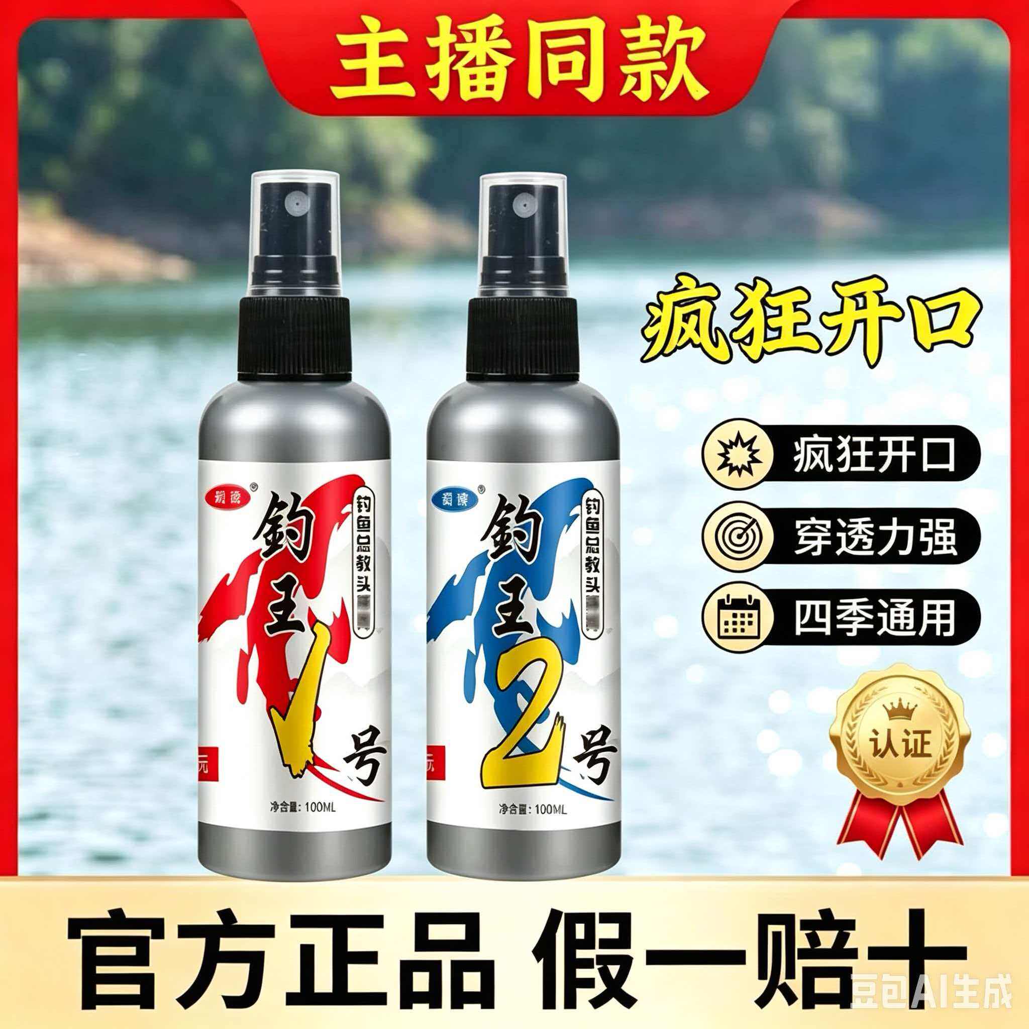 正品钓王1号2钓鱼小药专用鲫鲤草鳊鱼饵料窝料开口添加剂高浓缩