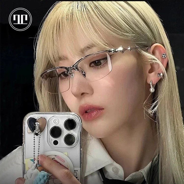 RD高级感时尚半框眼镜女近视可配