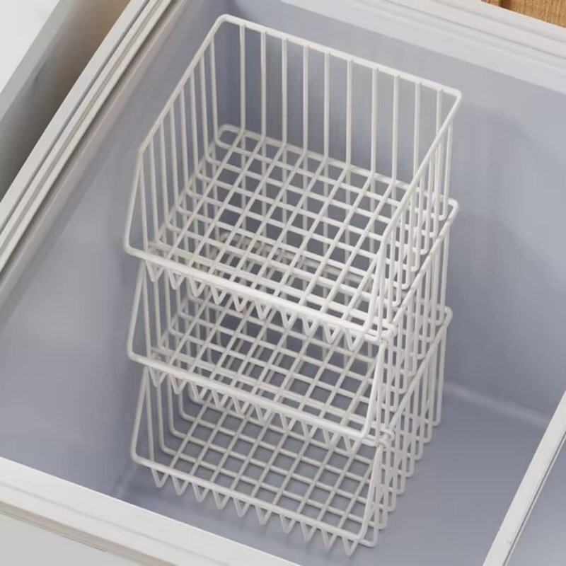 冰柜内部置物架多层分隔上下分层神器可叠加冷柜隔层栏筐收纳架子