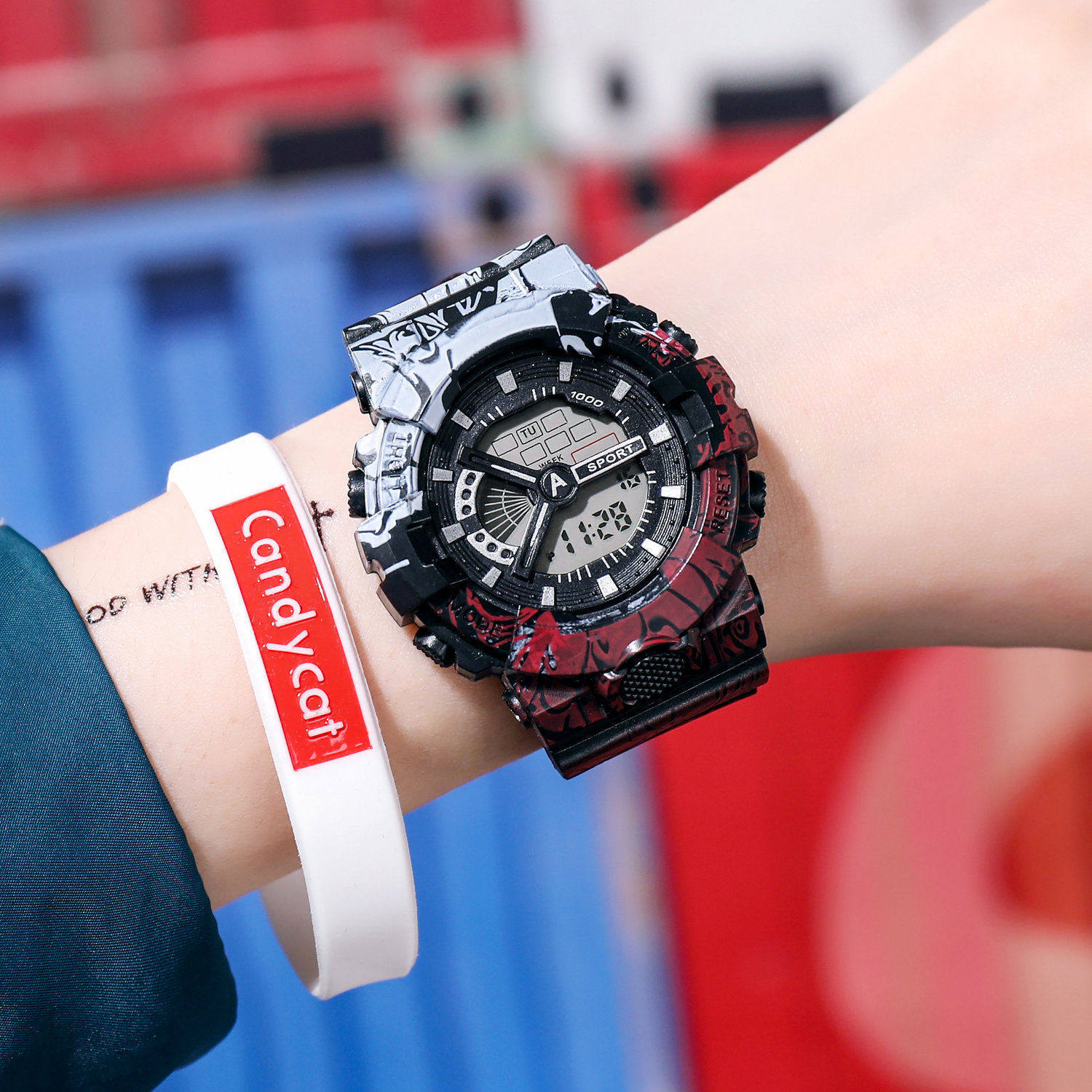 独角兽手表女款学生ins风电子表潮流初高中儿童防水夜光运动手表