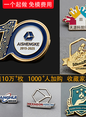 金属徽章定做胸章班徽校徽司徽冰箱贴工牌别针logo胸牌胸针定制