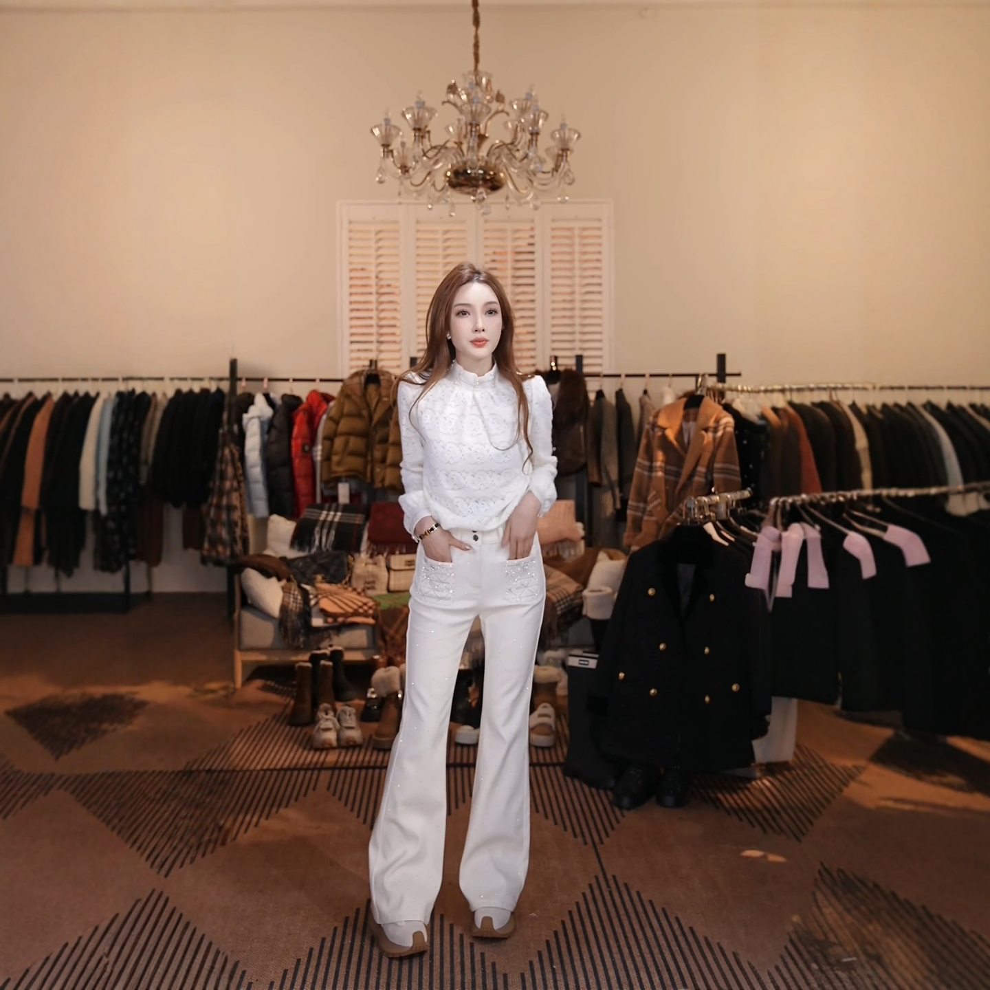 MieleKohler冬季加绒女士牛仔裤