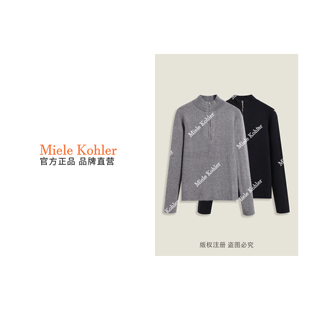 新款 翻领慵懒风半拉链女毛衣MKKQ36725 秋季 法式 澳门小源同款