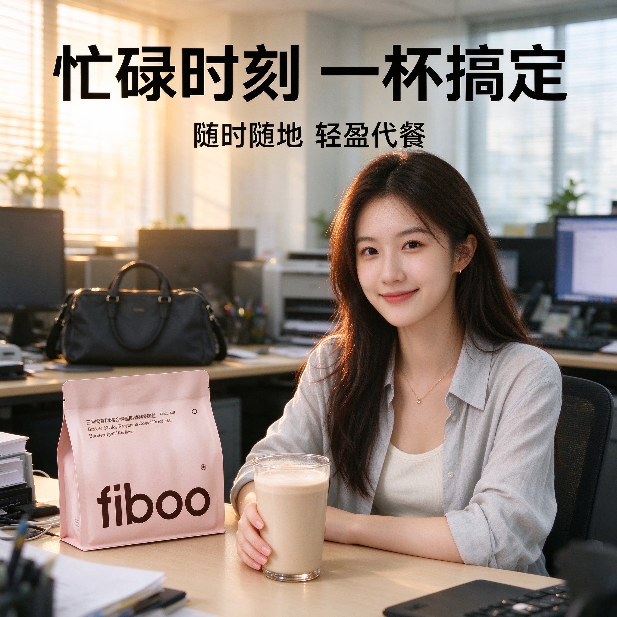 fiboo代餐奶昔膳食纤维蛋白粉饱腹食品高蛋白女专用营养轻食早餐