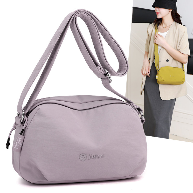 2025夏季新款捷朗仕百搭通勤背包女小包包帆布多口袋单肩斜挎女包