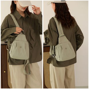 多功能双肩包女2025新款牛津布休闲百搭旅游小背包通勤斜挎胸包包