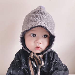 韩国婴儿帽子厚款 秋冬加绒男女童护耳帽可爱尖顶雷锋帽宝宝保暖萌