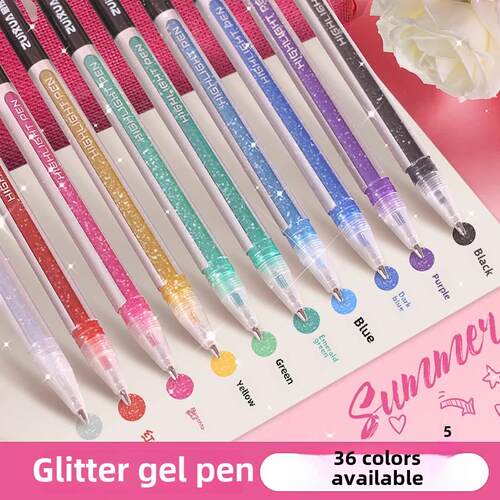 Glitter gel pen color gel pens shiny fairy fantasy
