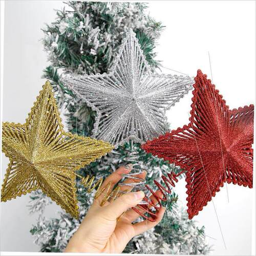 Christmas tree top five-pointed star hollowed out stars