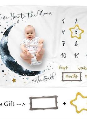 Flannel Baby Milestone Blanket 100*75CM Baby Monthly