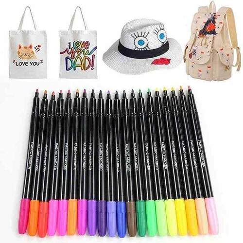 12 Colors/set Waterproof Colorfast Fabric Textile Marker Pen