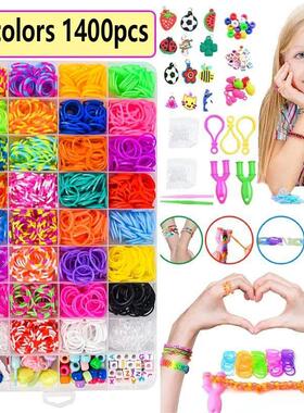 Rubber Bands Loom DIY Handmade Bracelet Making Kits Beads To