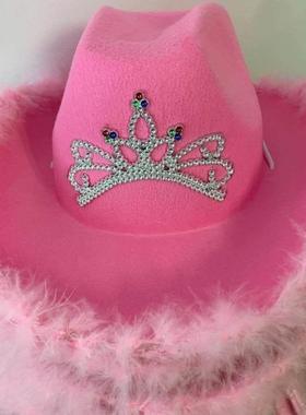 Pink Cowboy Hat Princess Festive Costume Party Supplies
