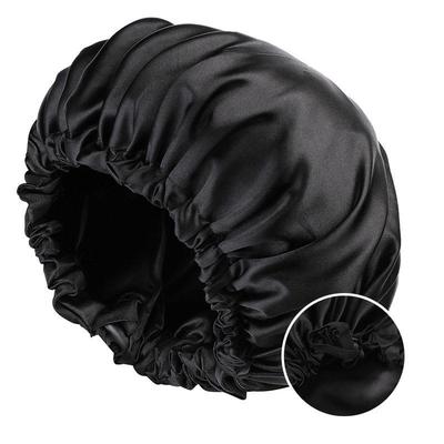 Satin Solid Wide-brimmed Sleeping Hat Night Sleep Bonnet帽子