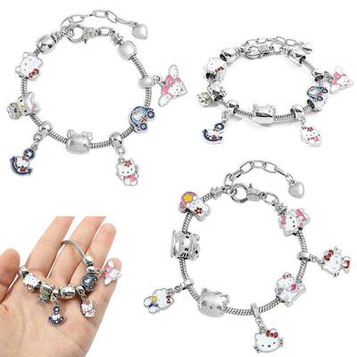 Sanrio KT Cat Kuromi Bad Bunny Bracelet DIY beaded jewelry