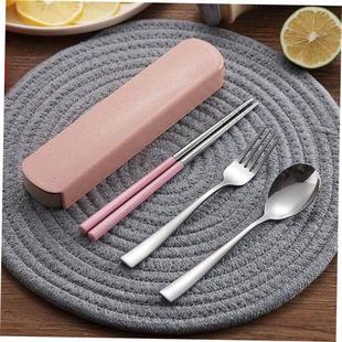 Wheat straw chopstick spoon fork tableware bento set of