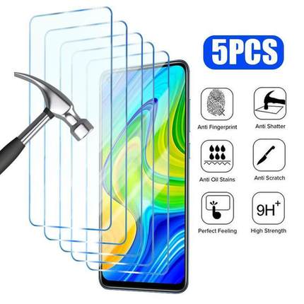 5PCS Tempered Glass For Xiaomi Redmi Note 10 11 12 9 8 7 Pro