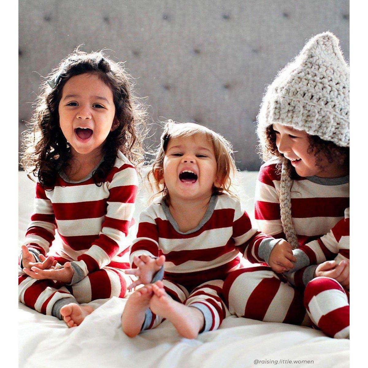 2025 Christmas pajamas Family set Parent-child striped PJs