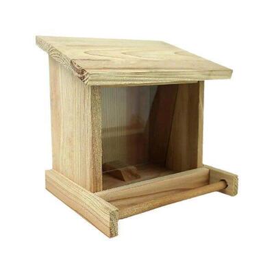 Wooden Bird Feeder with Perch Weatherproof Bird Feeding