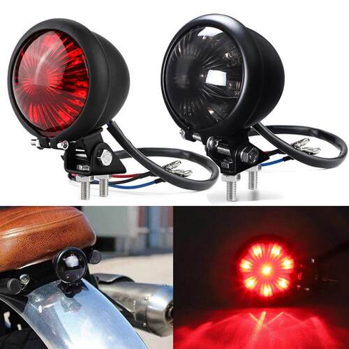 Motorcycle Tail Light Red LED Cafe Racer Style Stop Tail Li