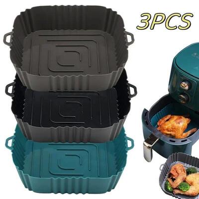 3PC Air Fryer Oven Baking Tray Silicone Tray Fried Chicken P