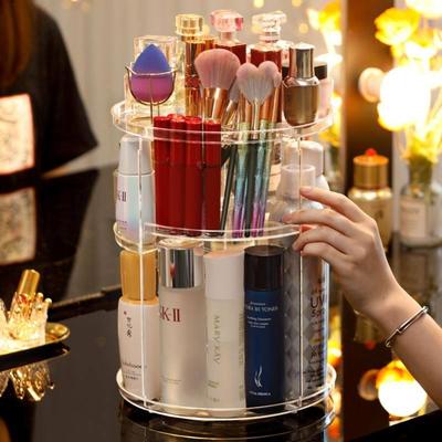 360 Degree Rotating Cosmetic Storage Box Makeup Organizer